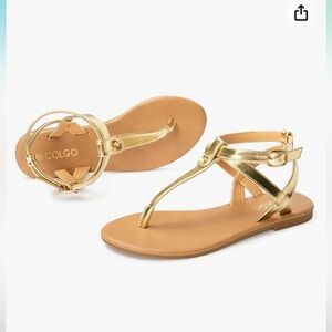 Gold Thong Sandals